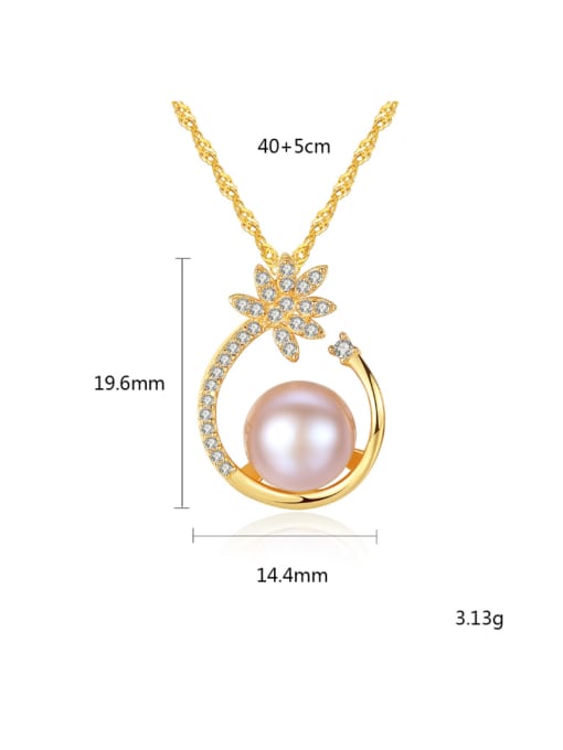 CCUI Pure Silver AAA zircon  Natural Freshwater Pearl Pendant Necklace 4