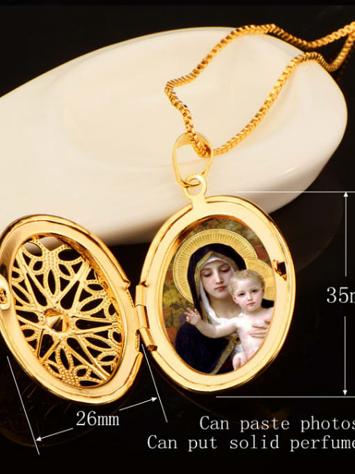 Days Lone Retro Hollow Oval Box Necklace 2