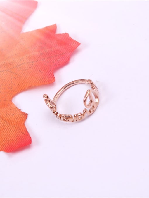 GROSE Alphabet Pattern Rose Gold Plated Ring 2