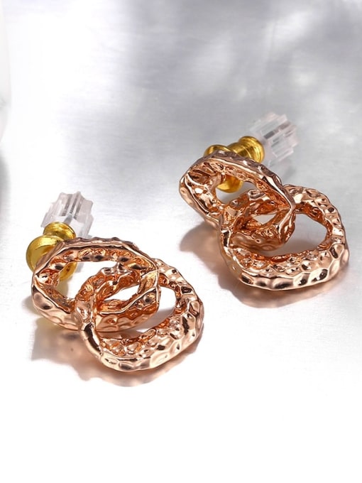 Rose Gold High-grade Figure Eight Shaped Drop Earrings