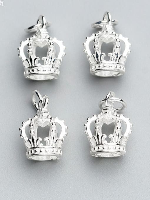 FAN 925 Sterling Silver With Silver Plated Cute Crown Charms 2