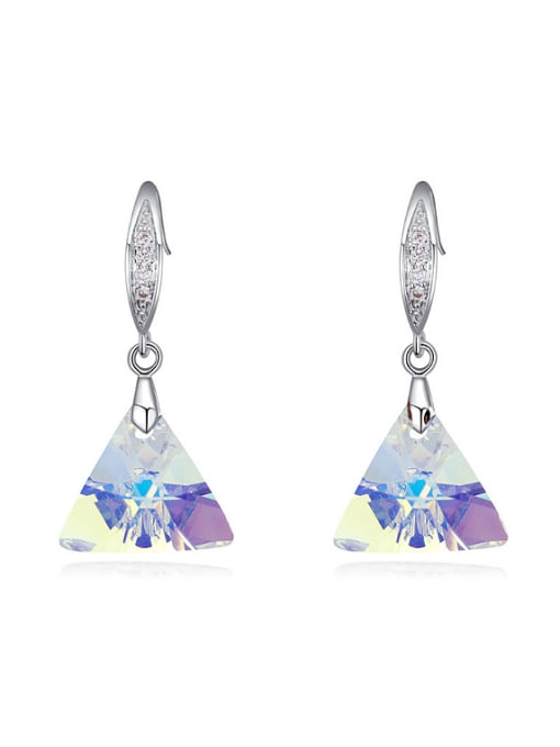 white Fashion Triangle austrian Crystal Alloy Earrings