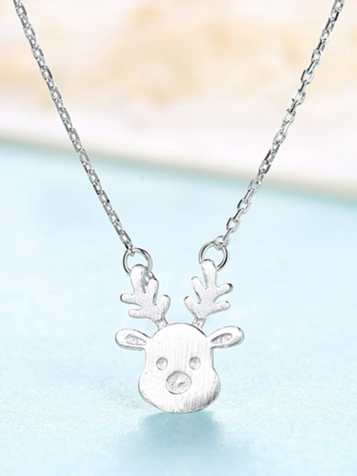 sliver 925 Sterling Silver With Smooth Personality Dog Necklaces