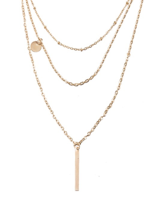 OUXI Simply Style Women Rose Gold Necklace