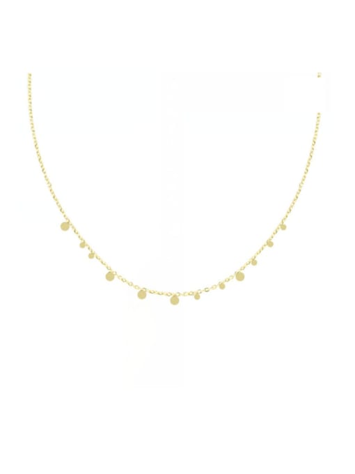 GROSE Titanium With Gold Plated Simplistic Smooth Round Necklaces 0