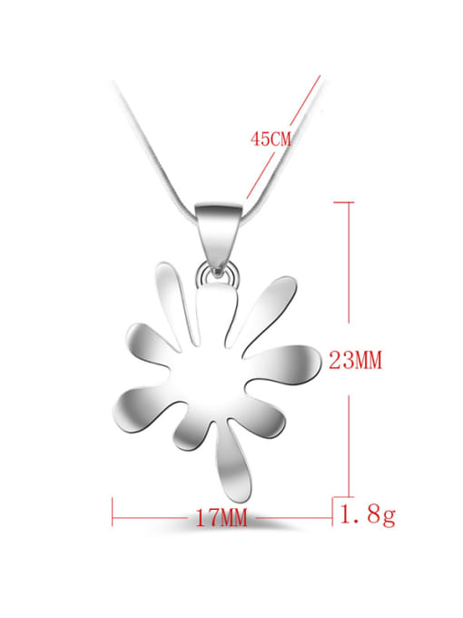 Ya Heng Simple Flowery Pendant Copper Necklace 2