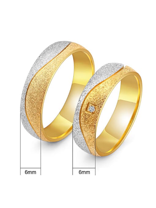 RANSSI Gold Polished Lovers band rings 2