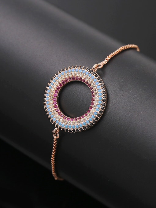 Rose Gold Copper Turquoise Adjustable Bracelet