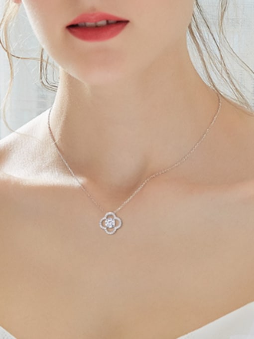 CEIDAI Simple austrian Crystal Flowery Zircon Necklace 1