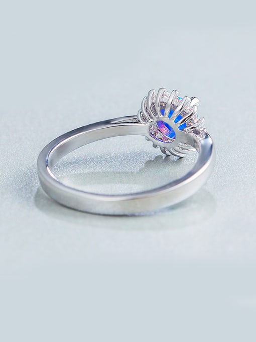 UNIENO Round Opal Stone Engagement Ring 1