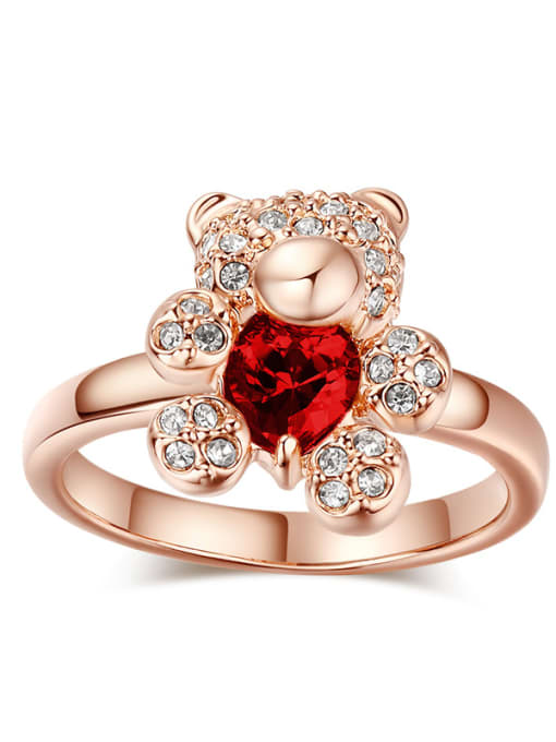 Red 6# Lovely Bear-shape Fashionable Women Ring