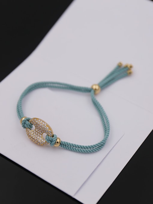 Mint Green Button Shaped Rope Stretch Bracelet