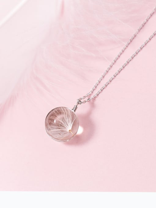 Rosh S925 Silver Necklace Pendant female fashion circular dandelion Necklace sweet temperament clavicle chain female D4309 0