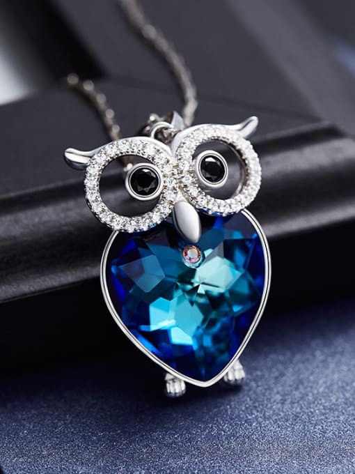 CEIDAI S925 Silver Owl-shaped Necklace 2