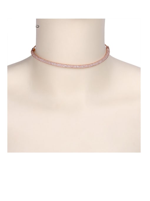 rose Copper With Gold Plated Mesh Punk Chokers
