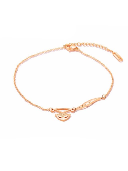 Open Sky Stainless Steel With Rose Gold Plated Fashion Animal fox Anklets 0