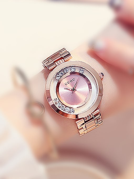 Pink 1 GUOU Brand Fashion Numberless Watch