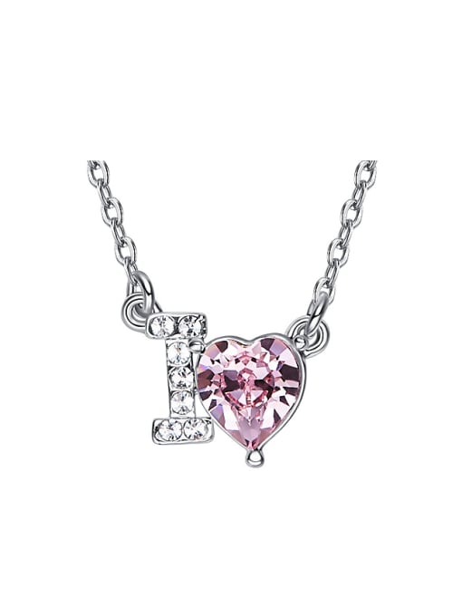 CEIDAI Fashion Heart-shaped austrian Crystal I Love Necklace 0