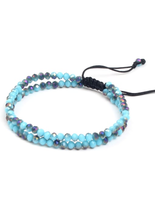 handmade Blue Glass Beads Fashion Double Layer Bracelet 1