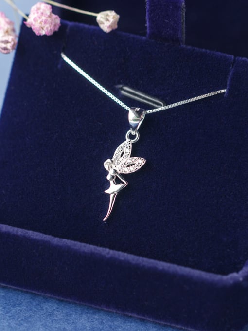 Rosh S925 silver beautiful angel zircon necklace 1