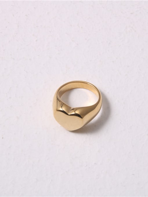GROSE Titanium With Gold Plated Simplistic Smooth Heart Band Rings