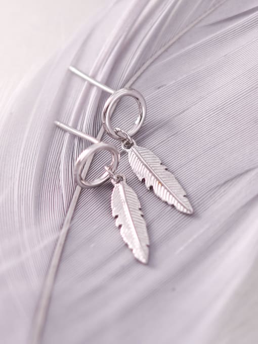 sliver 925 Sterling Silver   Classic Leaf Drop Earrings
