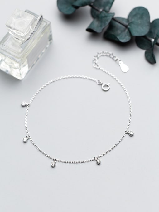 Rosh S925 silver bracelet, female wind fashion personality, diamond round chain, temperament, tassel feet, female S2450 0
