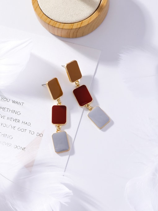 10#10427K Alloy With Gold Plated Trendy Geometric Drop Earrings