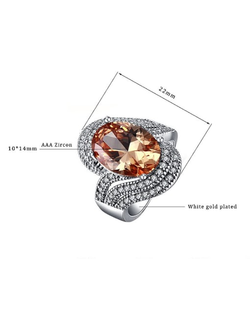KENYON Exaggerated Shiny Oval Cubic Zirconias Copper Ring 3