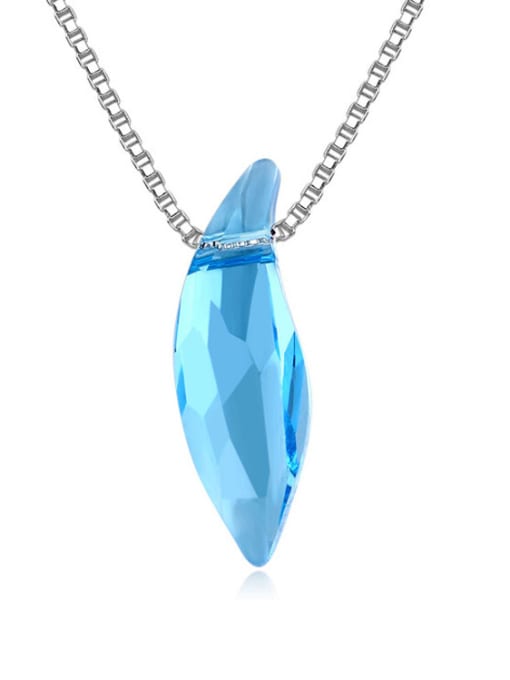 blue Simple Clear austrian Crystal Alloy Necklace