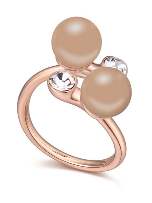 brown Chanz using austrian elements in Austria pearl ring edge jewelry with you