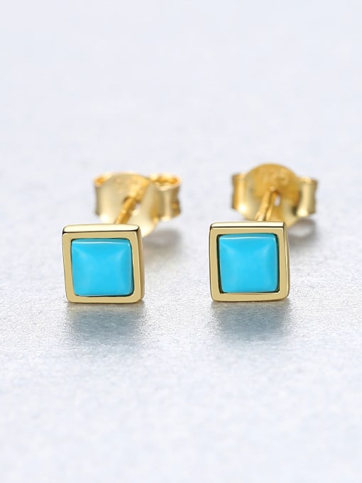 CCUI 925 Sterling Silver With Simplistic Square Stud Earrings 0
