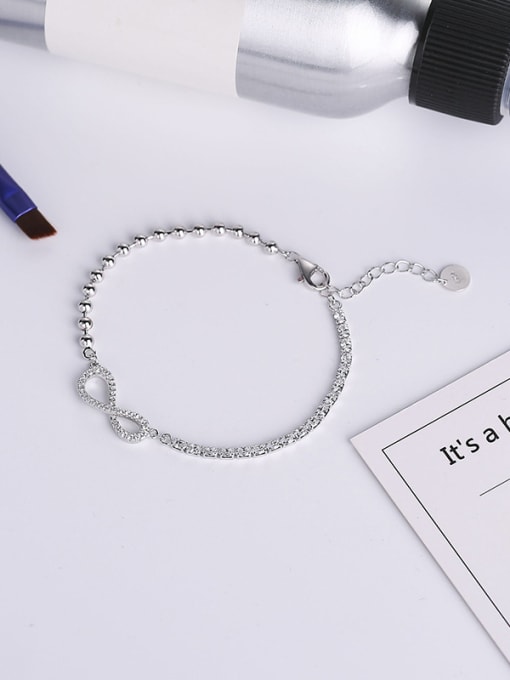 One Silver Fashion Figure 8 Shaped Zircon Bracelet 3