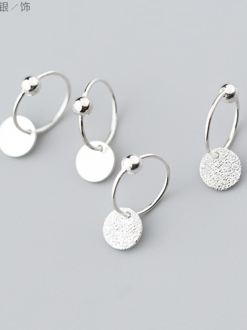 Rosh Personality disc 925 silver earrings 0