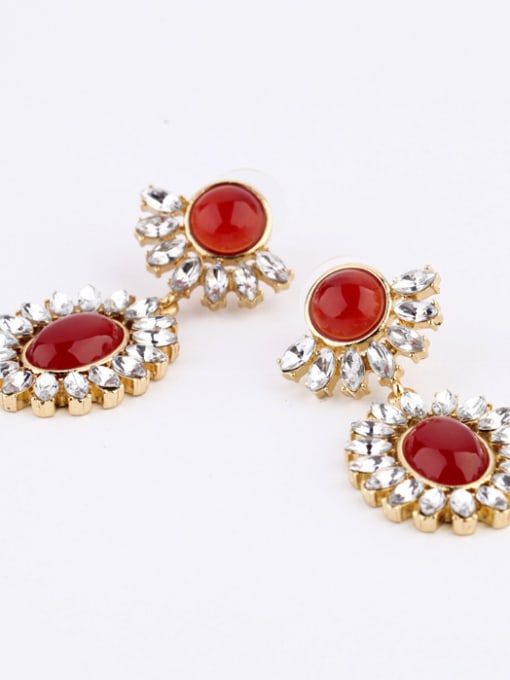 Red Noble Red Alloy Drop Chandelier earring