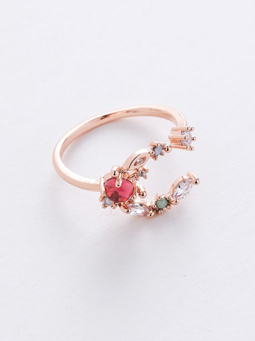 12#12956B Alloy With Rose Gold Plated Simplistic Geometric Free Size Rings
