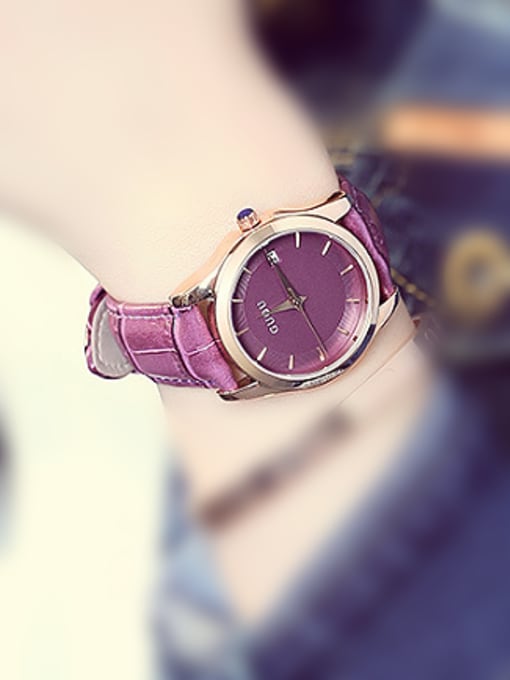 Purple 2018 GUOU Brand Simple Mechanical Women Watch