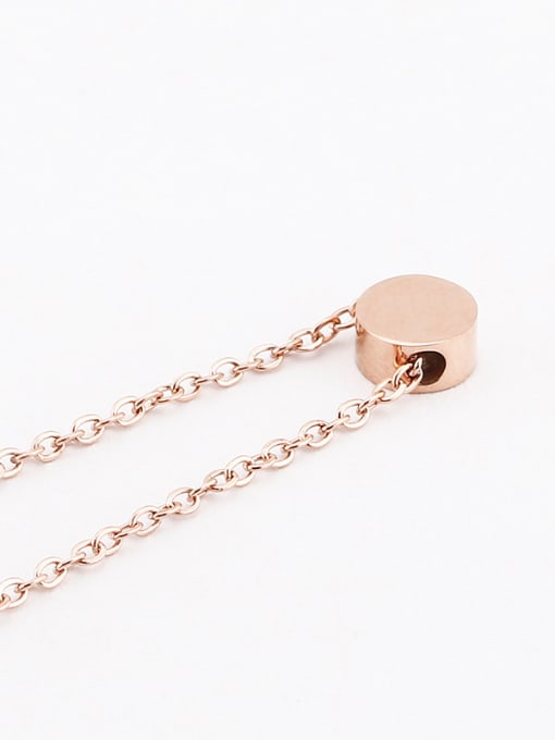 OUXI 18K Rose Gold Titanium Stainless Steel Round-shaped Necklace 1