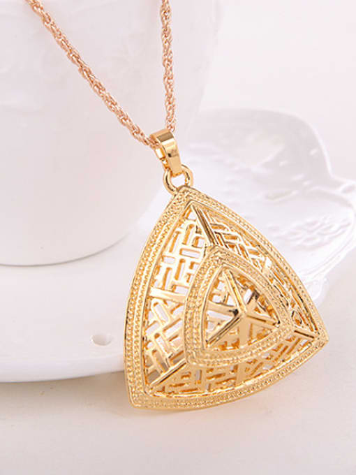 BESTIE Alloy Imitation-gold Plated Vintage style Hollow Triangle shaped Two Pieces Jewelry Set 1