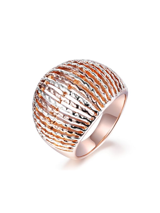 Ronaldo Delicate Rose Gold Plated Wave Shaped Ring 0