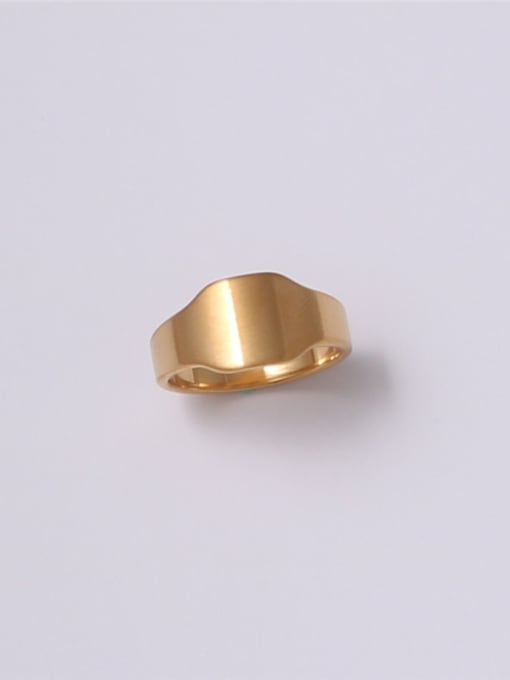 GROSE Titanium With Gold Plated Simplistic Smooth Geometric Band Rings 0