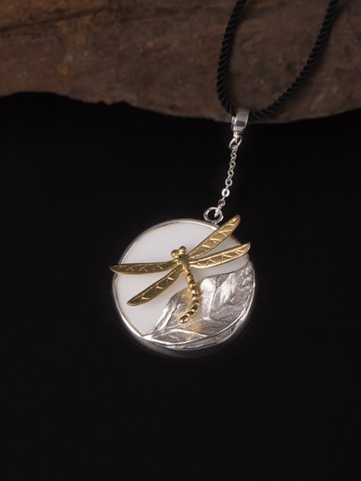SILVER MI Individuality Dragonfly Pendant Necklace 1