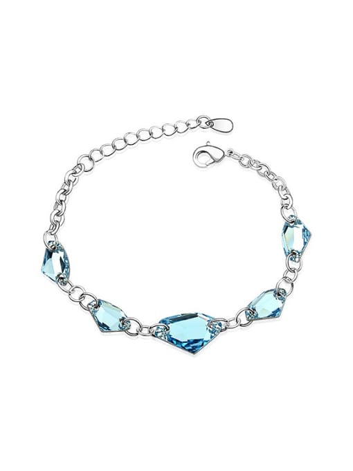 light blue Fashion Irregular austrian Crystals Alloy Bracelet