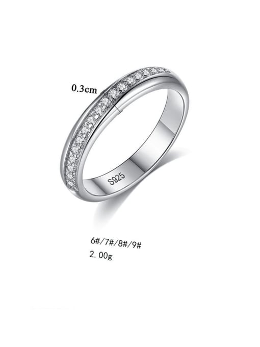 CCUI 925 Sterling Silver With Platinum Plated Simplistic Round Band Rings 2