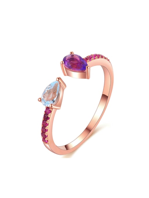 ZK Simple Fashion Rose Gold Plated Opening Ring