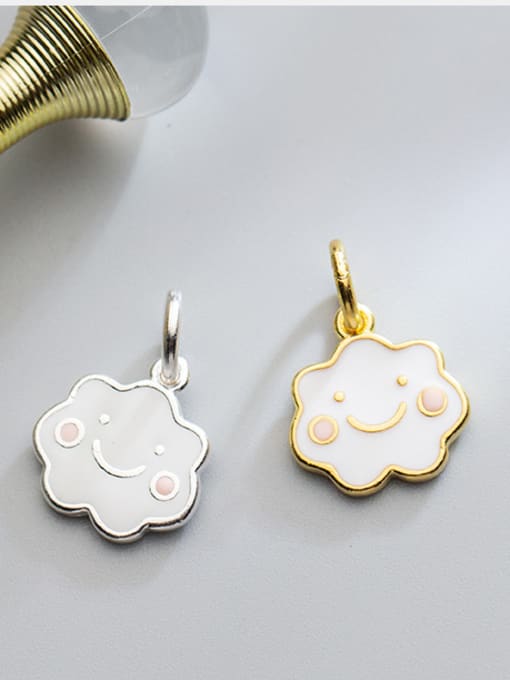 FAN 925 Sterling Silver With 18k Gold Plated Cute Irregular clouds Charms 0