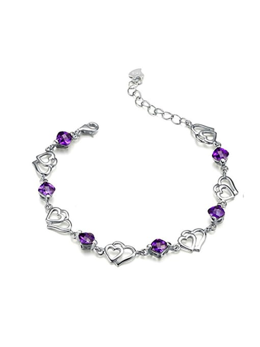 Ya Heng Fashion Cubic Purple Zirconias Copper Bracelet 0