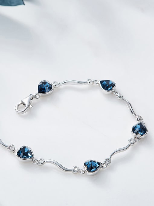 CEIDAI Simple Heart-shaped austrian Crystals Bracelet 2