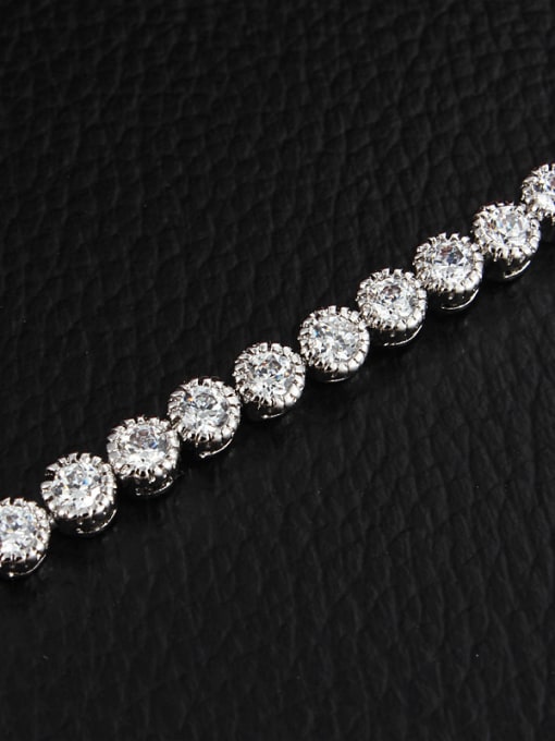 SANTIAGO Shimmering Geometric Zircon Platinum Plated Bracelet 1