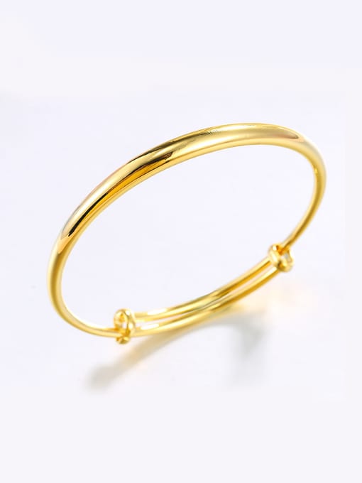 XP Copper Alloy 24K Gold Plated Smooth Women Bangle 0